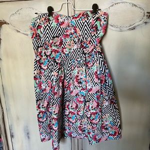 Strapless fit and flare dress